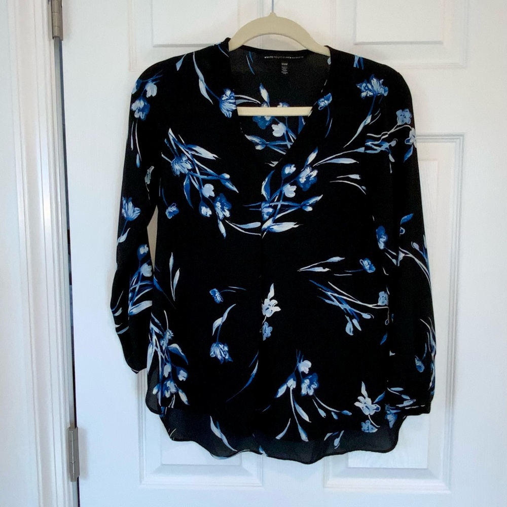 White House Black Market floral long sleeve top - Size XXSP